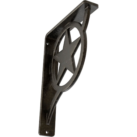 Ekena Millwork Austin Wrought Iron Bracket, (Single center brace), Antiqued Warm Silver 1 1/2"W x 5 1/2"D x 8"H BKTM01X05X08SAUAWS